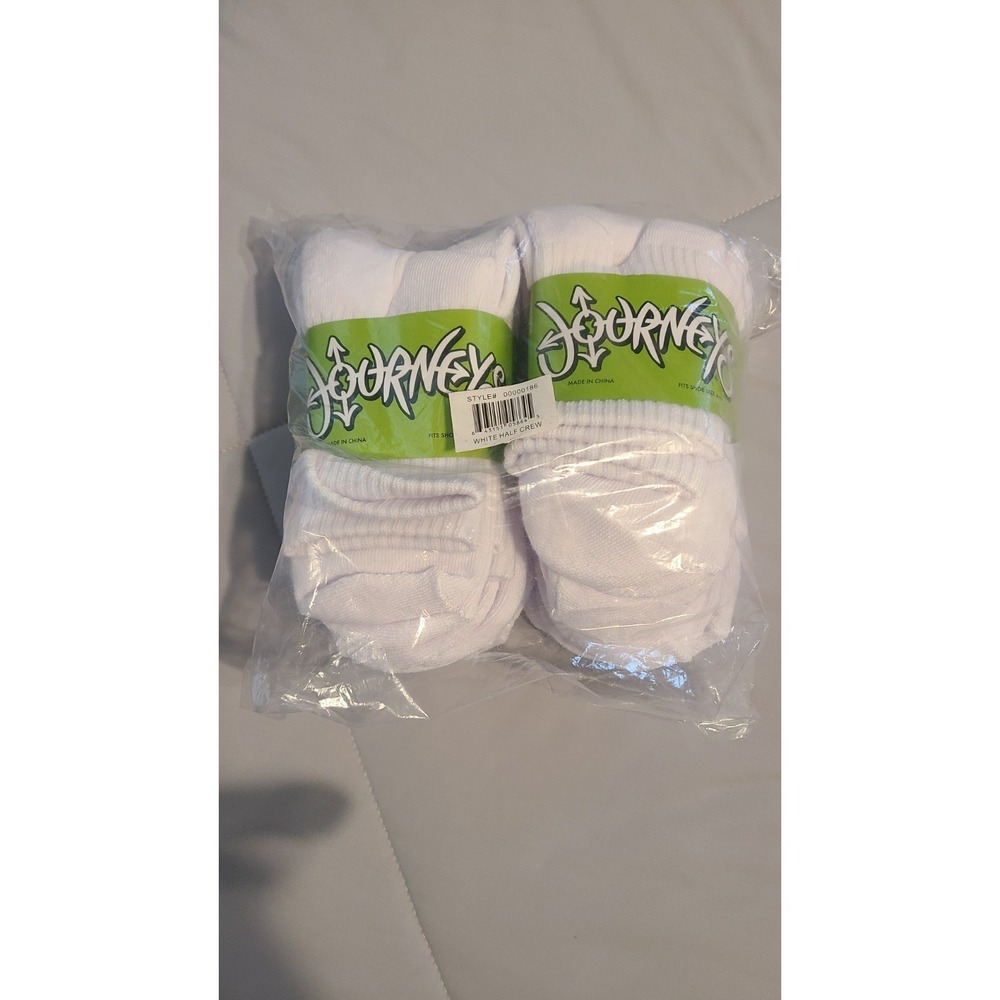 Journeys Socks Womens Size 4-10 Shoe Size White Half Crew 10 Pairs
